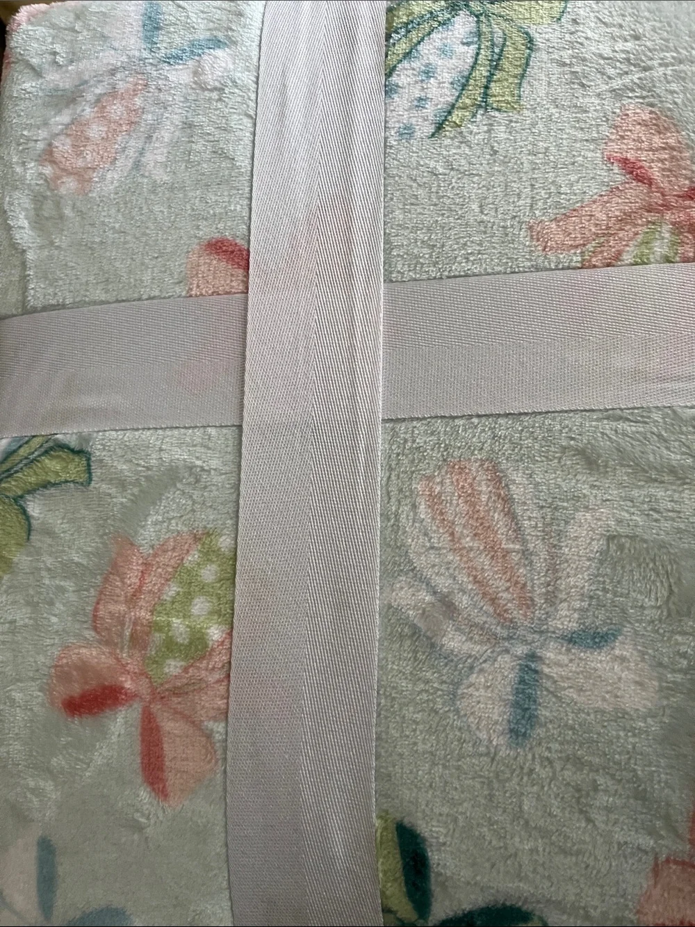 Holiday Home Mint Floral Microplush Throw Blanket
